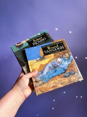 Vintage Life & Works Of Picasso & Van Gogh Square Collectable Hardcover Books